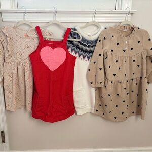 Old Navy Red and Tan Kids Dresses Set